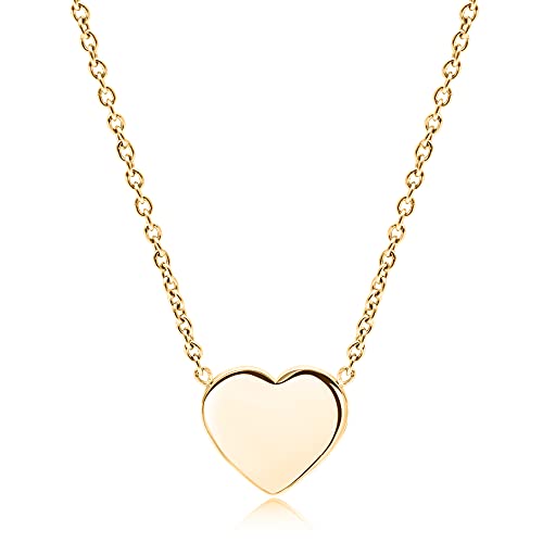 LENIRA® Herz Halskette filigrane Kette für Damen aus Edelstahl mit Gold und Roségold überzogen Kettenlänge verstellbar 40-45 cm (Gold) von LENIRA