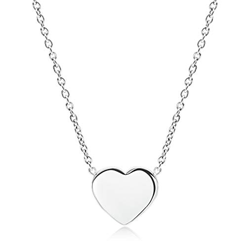 LENIRA® Herz Halskette filigrane Kette für Damen aus Edelstahl mit Gold und Roségold überzogen Kettenlänge verstellbar 40-45 cm (Silber) von LENIRA
