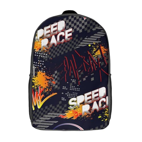 Graffiti-Illustration 3D-Drucken Rucksack Mit Reißverschluss Grundschule Middle School Studenten Jungen Mädchen Polyester Schultasche Laptop Travel Rucksack Geeignet Für Studenten 17inch von LENTLY