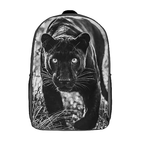 Panther 3D-Drucken Rucksack Mit Reißverschluss Grundschule Middle School Studenten Jungen Mädchen Polyester Schultasche Laptop Travel Rucksack Geeignet Für Studenten 17inch von LENTLY