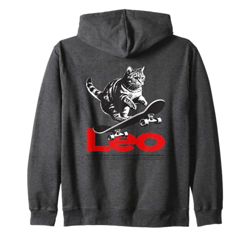 LEO - Schöner Jungen Name mit Katze & Skateboard Kapuzenjacke LEO - Schöner Jungen Name mit Katze & Skateboard Kapuzenjacke von LEO Sohn Enkel Geburtstag Geschenkideen