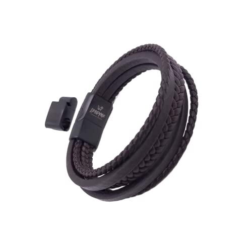 LEODYNE Geflochtenes Armband aus Echtleder in schwarz oder braun - Armband Herren mit Magnetverschluss aus Edelstahl Lederarmband Männer inkl. extra Glied LEODYNE Geflochtenes Armband aus Echtleder in schwarz oder braun - Armband Herren mit Magnetverschluss aus Edelstahl Lederarmband Männer inkl. extra Glied von LEODYNE