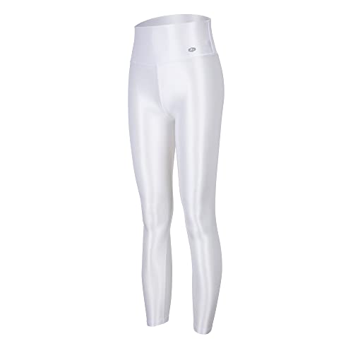 LEOHEX Sheer Hohe Taille Glänzende Strumpfhose Geraffte Butt Lifting Dehnbare Leggings, Weiss/opulenter Garten, Groß von LEOHEX