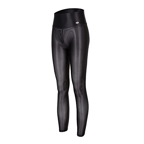 LEOHEX Transparente Glänzende Strumpfhose Mit Hoher Taille Und Gerüschtem Hintern Dehnbare Leggings(L,Schwarz) von LEOHEX