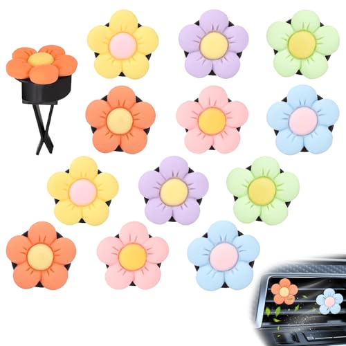 Auto Lufterfrischer Gänseblümchen Blume Clip 12 Stück Set – Duftspender für Lüftungsgitter – Dekoration in Blumenform – Buntes Zubehör für Damen – Aromaclips für Fahrzeug Innenraum Duftverte Auto Lufterfrischer Gänseblümchen Blume Clip 12 Stück Set – Duftspender für Lüftungsgitter – Dekoration in Blumenform – Buntes Zubehör für Damen – Aromaclips für Fahrzeug Innenraum Duftverte von LEOINAER