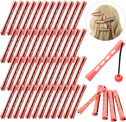 Dauerwellen Wickler Set Damen Langversion Pink 48 Stück Kunststoff Lockenstab Friseurtool 8cm 1,3cm von LEOINAER