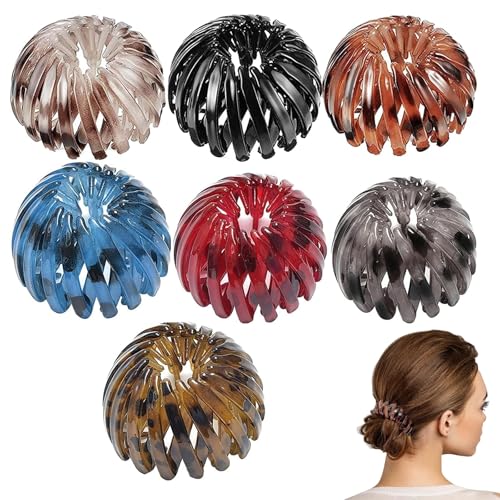 Vintage Vogelnest Haarklammern,Erweiterbarer Große Haarclips für Mädchen Damen,Horsetail Clip Damen Haarspange Einziehbar Vogel-Nest-Design 7 Stück Flexibel Schwarz ﻿ von LEOINAER