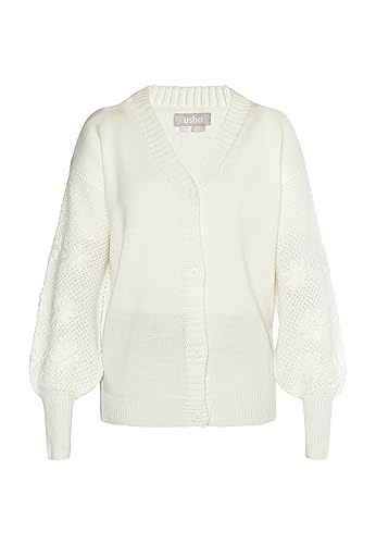 LEOMIA Damen Strick Cardigan 10429121-LE02, WOLLWEISS, M/L von LEOMIA