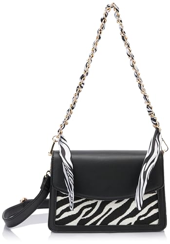 LEOMIA Women's Umhängetasche, schwarz Weiss von LEOMIA