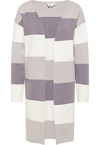 LEOMIA Women's offener Strick Cardigan, Hellgrau Mehrfarbig, M-L von LEOMIA