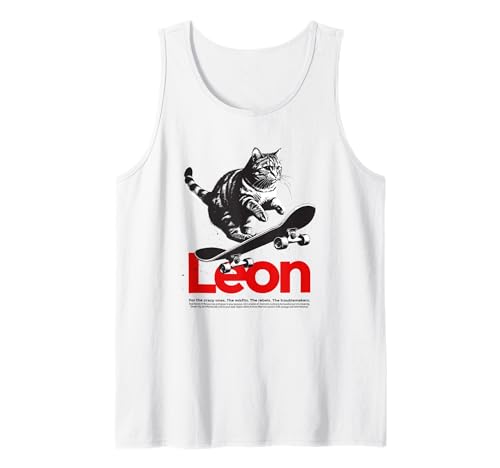 Herren LEON - Schöner Jungen Name mit Katze & Skateboard Tank Top Herren LEON - Schöner Jungen Name mit Katze & Skateboard Tank Top von LEON Sohn Enkel Geburtstag Geschenkideen