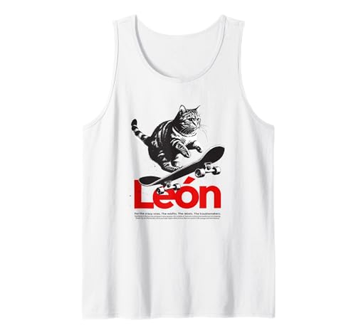 Herren LEÓN - Schöner Jungen Name mit Katze & Skateboard Tank Top Herren LEÓN - Schöner Jungen Name mit Katze & Skateboard Tank Top von LEÓN Sohn Enkel Geburtstag Geschenkideen