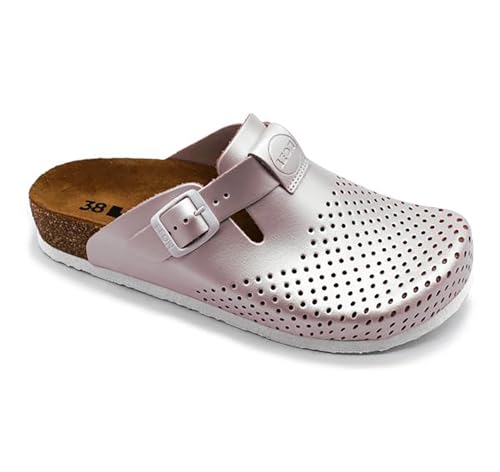 LEON 4250 Lederschuhe Clog Pantolette Komfortschuhe Hausschuhe, Damen, Perle, EU 40 von LEON