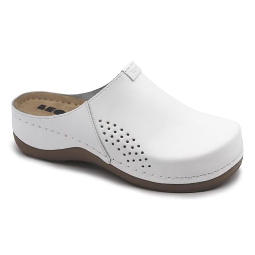 LEON 930 Clog Pantolette Komfortschuhe Hausschuhe, Damen, Weiß, EU 40 LEON 930 Clog Pantolette Komfortschuhe Hausschuhe, Damen, Weiß, EU 40 von LEON