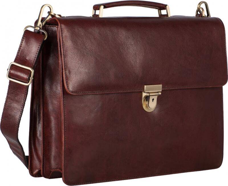LEONARD HEYDEN - Leonhard Heyden Cambridge Aktentasche 2 Fächer echt Leder brown Braun von LEONARD HEYDEN