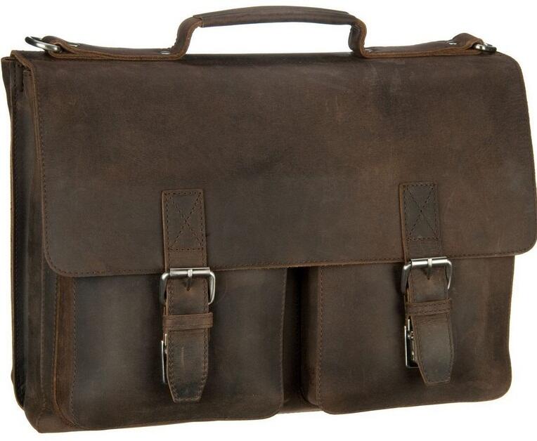 LEONARD HEYDEN - Leonhard Heyden Salisbury Aktenmappe 2 Fächer echt Leder brown Braun von LEONARD HEYDEN