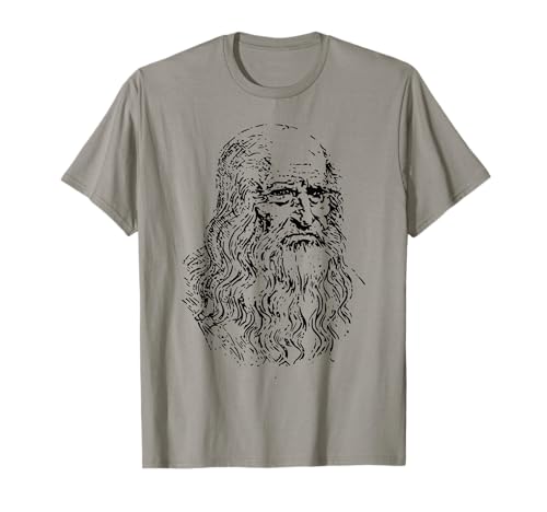 LEONARDO DA VINCI PORTRAIT TEES - Erwachsene, Kinder - Grau - Small - Kurzarm - Klassische Passform - Novelty-T-Shirt LEONARDO DA VINCI PORTRAIT TEES - Erwachsene, Kinder - Grau - Small - Kurzarm - Klassische Passform - Novelty-T-Shirt von LEONARDO DA VINCI PORTRAIT TEES