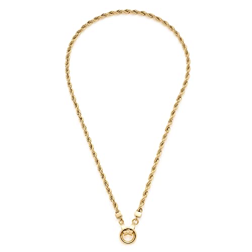 JEWELS BY LEONARDO Halskette Clip & Mix Cordula • schlichte Kette aus goldfarbenem Edelstahl • geflochtene Kordel • 45,3 cm Länge • Geschenk Damen Schmuck • 021802 von JEWELS BY LEONARDO