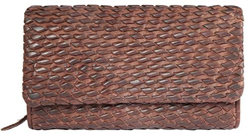 LEONARDO VERRELLI Damen-Geldbörse Clutch Portemonnaie Tasche Handtasche Echtleder 3000451 (Braun) von LEONARDO VERRELLI