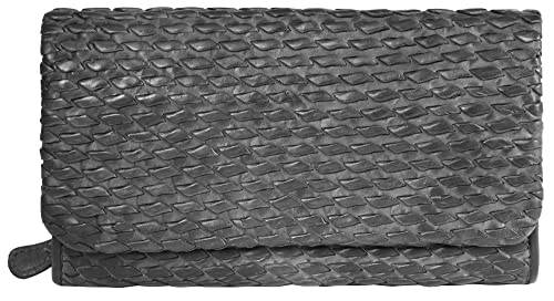 LEONARDO VERRELLI Damen-Geldbörse Clutch Portemonnaie Tasche Handtasche Echtleder 3000451 (Grau) von LEONARDO VERRELLI
