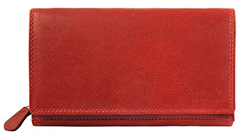 LEONARDO VERRELLI Damen – Geldbörse Echt Leder Portemonnaie RFID 17x10 cm 3000090 (Rot) von LEONARDO VERRELLI