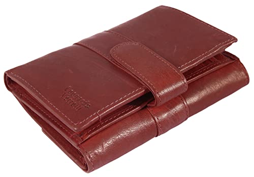 LEONARDO VERRELLI Damen - Geldbörse Echt Leder Portemonnaie RFID Safe 14 x 10 x 3,5 cm 3000291 (Rot) von LEONARDO VERRELLI