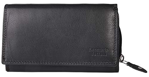 LEONARDO VERRELLI Damen – Geldbörse Echtleder Portemonnaie RFID 16x9,5cm 3000347 von LEONARDO VERRELLI