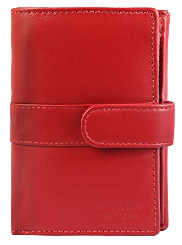 LEONARDO VERRELLI Damen – Geldbörse aus Echt Leder RFID Safe 14 x 10 x 4 cm 3000103 (Rot) von LEONARDO VERRELLI