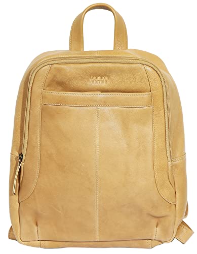 LEONARDO VERRELLI Damen-Rucksack Handtasche Echtleder 3900057 (Hellbraun) von LEONARDO VERRELLI