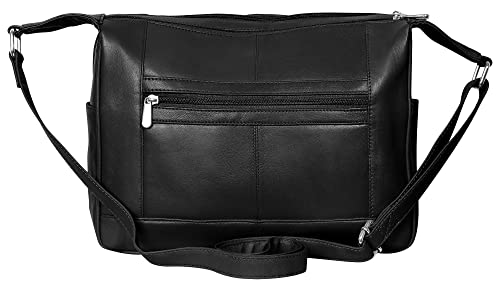 LEONARDO VERRELLI Damen-Umhängetasche Handtasche Tasche Echtleder 3900031 (schwarz) von LEONARDO VERRELLI