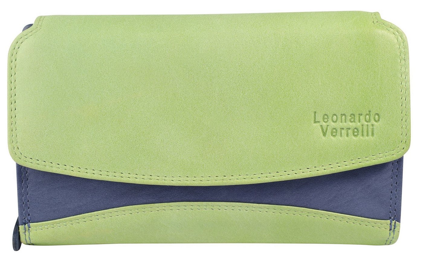 LEONARDO VERRELLI Geldbörse 3000536 Echtleder, Querformat, Überschlag u. Reißverschluss, (Einzeln) von LEONARDO VERRELLI