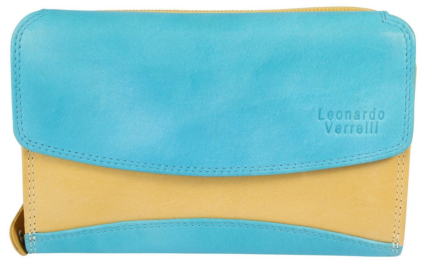 LEONARDO VERRELLI Geldbörse 3000536 Echtleder, Querformat, Überschlag u. Reißverschluss, (Einzeln) von LEONARDO VERRELLI