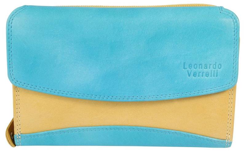 LEONARDO VERRELLI Geldbörse 3000536 Echtleder, Querformat, Überschlag u. Reißverschluss, (Einzeln) von LEONARDO VERRELLI