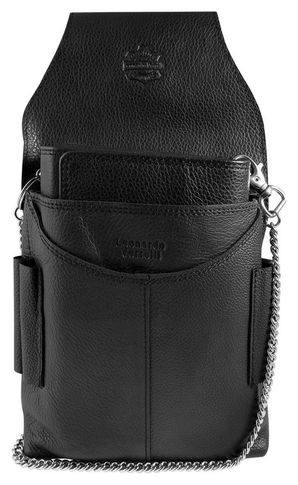 Leonardo Verrelli Geldbörse 3000585 Echtleder, mit Tasche u. Kette, Tuck Lock Verschluss von Leonardo Verrelli