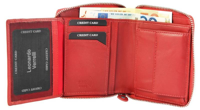 LEONARDO VERRELLI Geldbörse Charline (Einzeln, inkl. Schmuckbox), Damen GeldbÃ¶rse Hoch Echtleder von LEONARDO VERRELLI