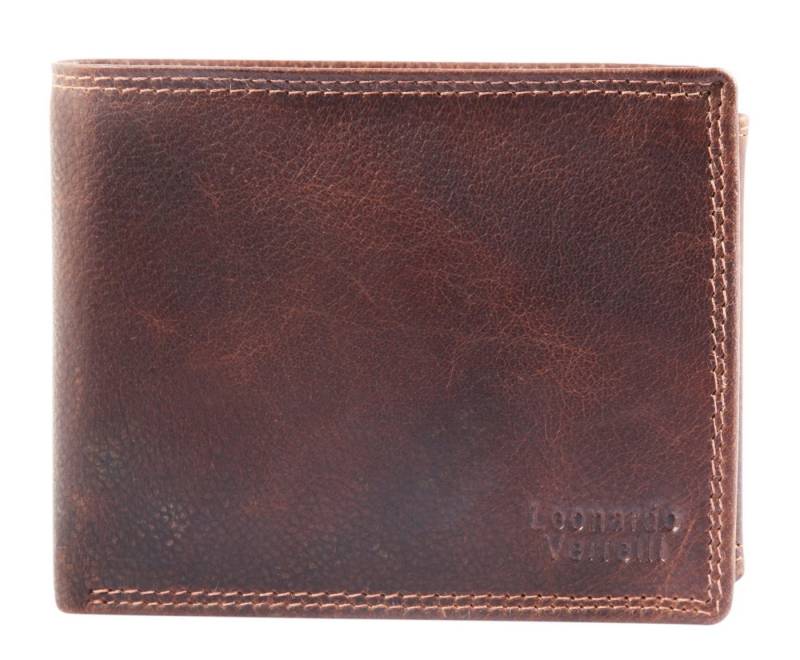 LEONARDO VERRELLI Geldbörse Uday Leonardo Verrelli Herren Geldbörse aus Echtleder in grau mit (Einzeln, inkl. Schmuckbox), Herren GeldbÃ¶rse Quer Echtleder von LEONARDO VERRELLI