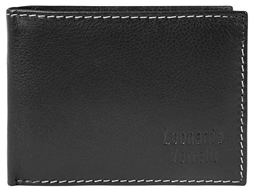 LEONARDO VERRELLI – Herren Echtleder Geldbörse Vintage Look 8x10,5 3000212 (Schwarz) von LEONARDO VERRELLI