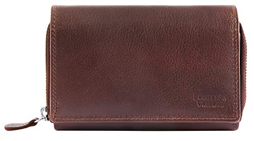 LEONARDO VERRELLI Herren Geldbörse aus Echtleder 15 x 10 cm RFID Safe Portemonnaie 300088 (Dunkelbraun) von LEONARDO VERRELLI
