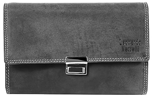 LEONARDO VERRELLI Kellner Geldbörse aus Leder, Kellnerbörse, Geldbeutel, Damen Herren Portemonnaie mit oder ohne Holster, Steck-Tasche, mit Kette und großem Münzfach von LEONARDO VERRELLI