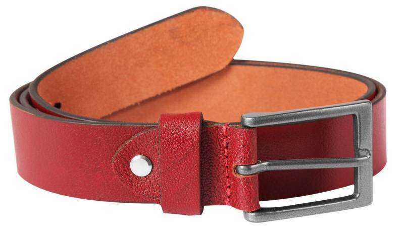 Leonardo Verrelli Ledergürtel 3100085 hochwertiges Echt Leder, dunkelrot, 80 cm - 140 cm von Leonardo Verrelli