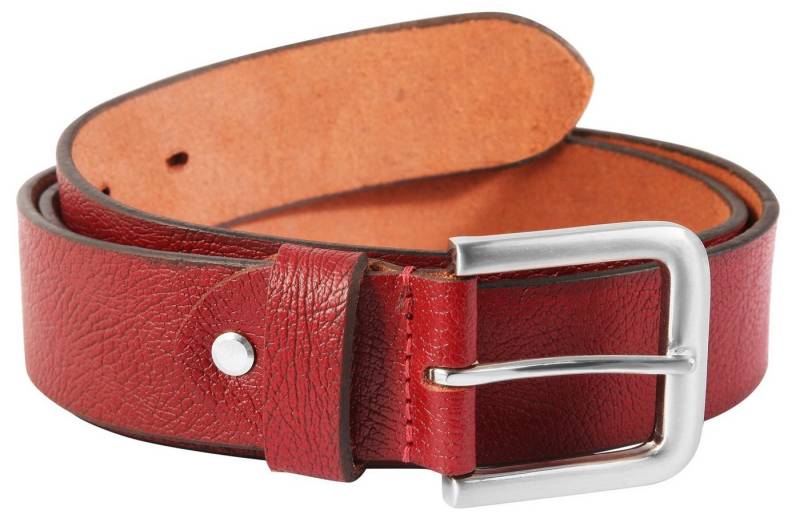 Leonardo Verrelli Ledergürtel LV0046 hochwertiges Echt Leder, dunkelrot, 80 cm - 140 cm von Leonardo Verrelli