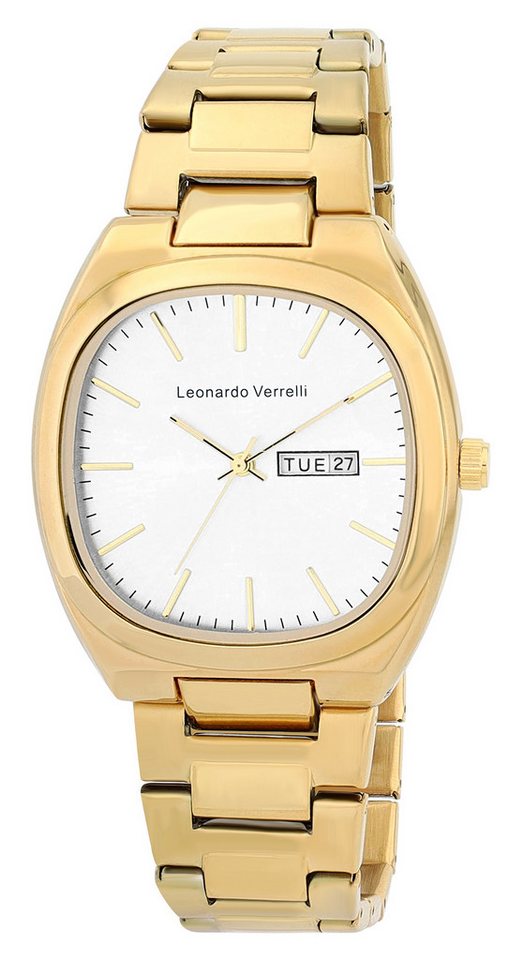 Leonardo Verrelli Quarzuhr 2800127 Tonneau-Uhr mit Edelstahlarmband, Datum von Leonardo Verrelli