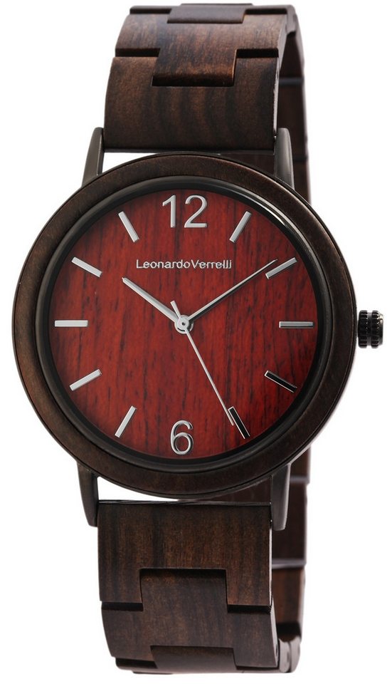 LEONARDO VERRELLI Quarzuhr LV0141, Damenuhr Walnussholz von LEONARDO VERRELLI