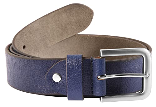 LEONARDO VERRELLI Unisex-Gürtel Leder kürzbar 80-140 cm 3100093-96 (blau, Bundweite: 100 cm - Gesamtlänge: 115 cm) von LEONARDO VERRELLI