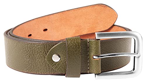 LEONARDO VERRELLI Unisex-Gürtel Leder kürzbar 80-140 cm 3100093-96 (grün, Bundweite: 100 cm - Gesamtlänge: 115 cm) von LEONARDO VERRELLI