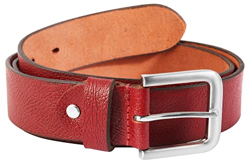 LEONARDO VERRELLI Unisex-Gürtel Leder kürzbar 80-140 cm 3100093-96 (rot, Bundweite: 80 cm - Gesamtlänge: 95 cm) von LEONARDO VERRELLI