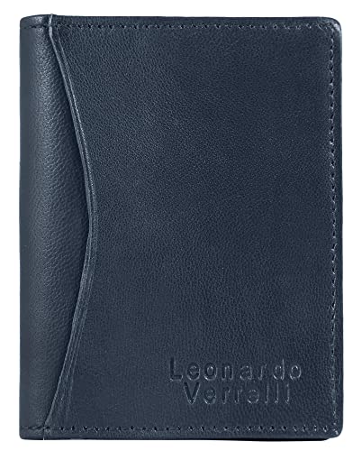 LEONARDO VERRELLI Unisex-Kartenetui Leder 9,8x7,5x1,0 cm 3020034 (dunkelblau) von LEONARDO VERRELLI