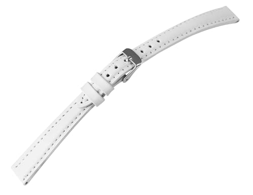 LEONARDO VERRELLI Unisex - Uhrenarmband Ersatz Echt Leder Stegbreite Weiß 10-24 mm Dornschließe 8000567 (Stegbreite: 18 mm) von LEONARDO VERRELLI