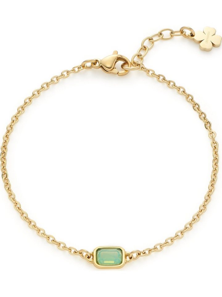 LEONARDO Edelstahlarmband Leonardo Damen-Armband Edelstahl Glasstein von LEONARDO