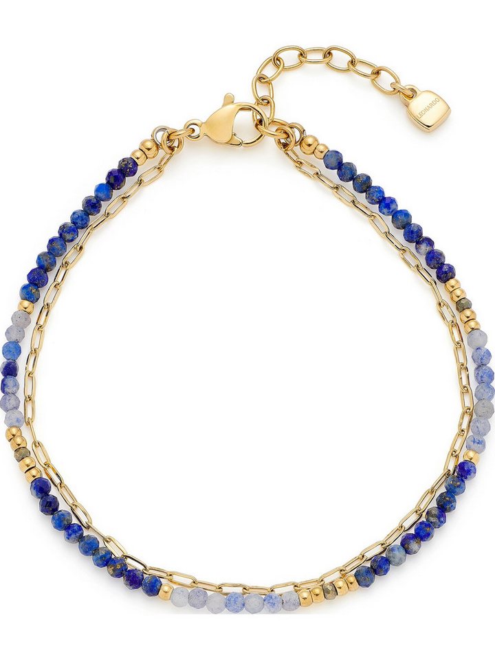LEONARDO Edelstahlarmband Leonardo Damen-Armband Edelstahl Lapislazuli, Trendig von LEONARDO